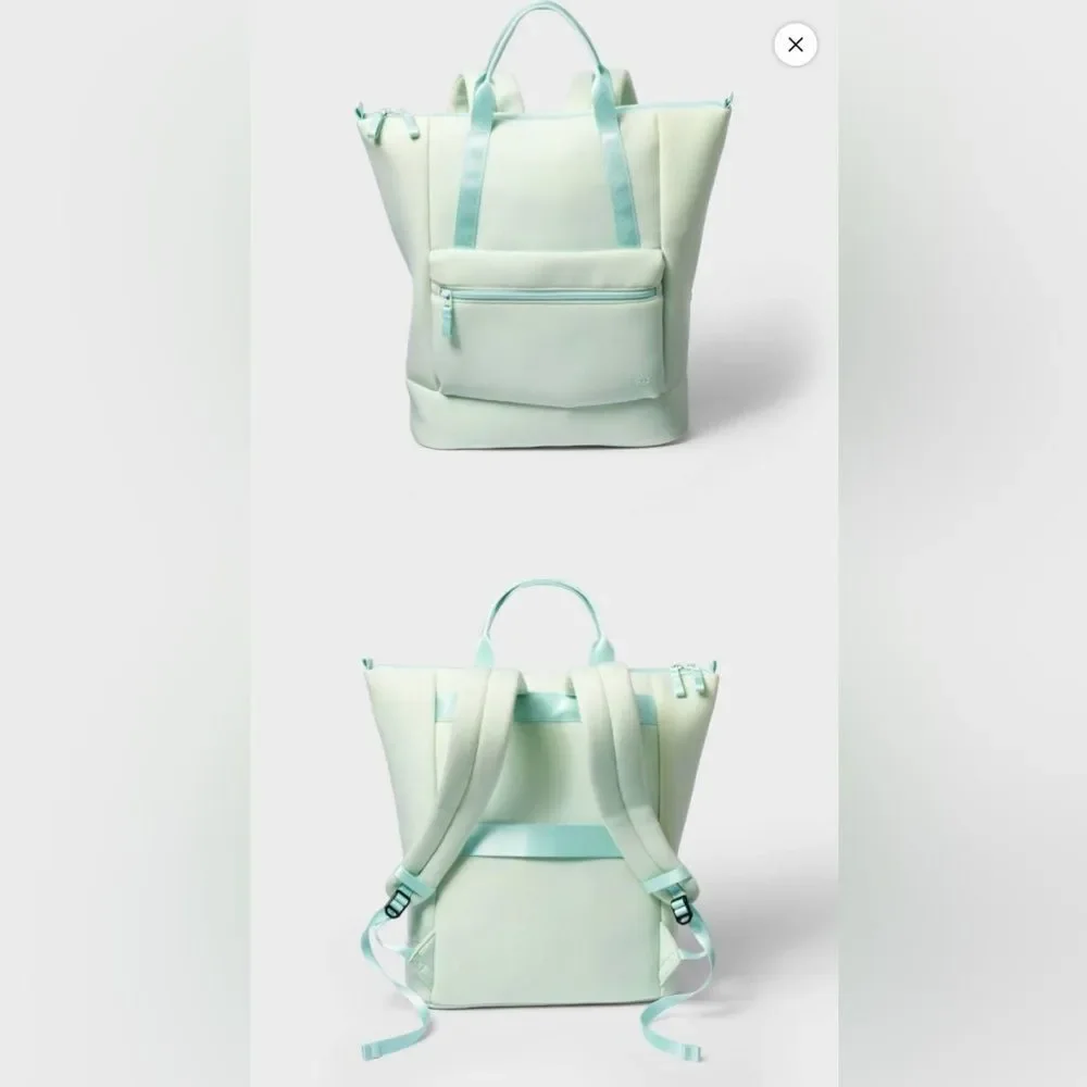 Faux Neoprene Backpack Mint Green